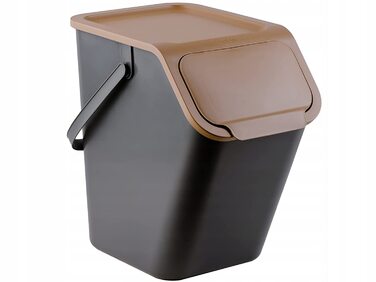 Практичний ящик для збору сміття, система поділу сміття на кухні, Система видалення сміття з відкидною кришкою, кошик для сміття з кришкою, відро для сміття, система відділення сміття 25 л (коричневого кольору)