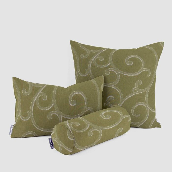 Наволочка на подушку зелений/сріблястий орнамент, різні розміри (15x40см) розміри (15x40см)