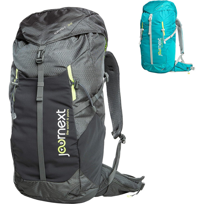 Рюкзак Journext Spirit 32, Туристичний рюкзак, Трекінговий рюкзак, 32 літри, Унісекс, Легкий і стійкий, для активного відпочинку, Походів, Кемпінгу, Денний рюкзак (сірий)