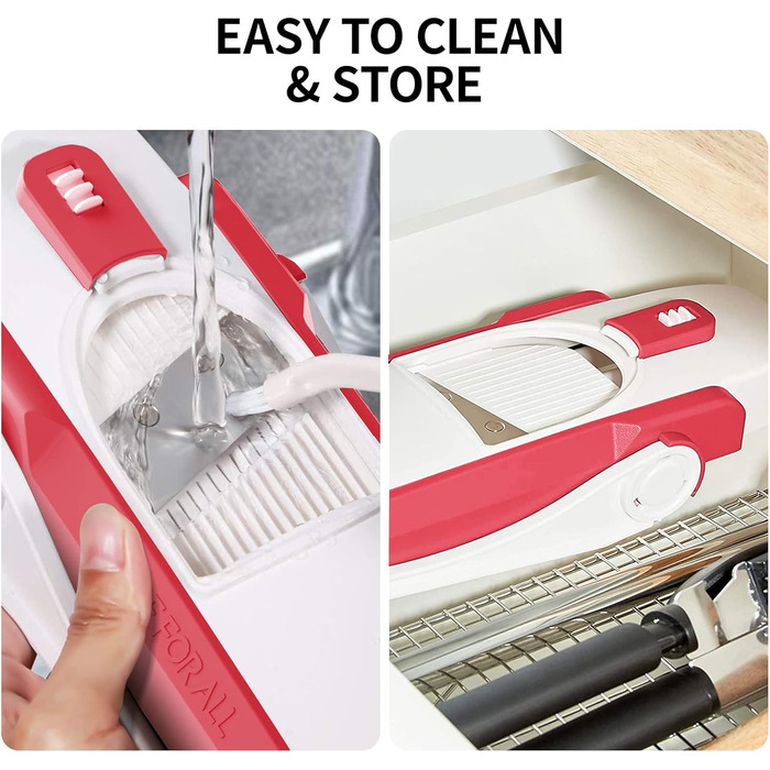 Регульований овочевий слайсер-мандліна для нарізки овочів та картоплі (рожевий)