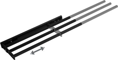 Тримач для рушників SOTECH TED, алюміній, розсувний, поворотний, чорний мат, 3-armig, 450-730 мм