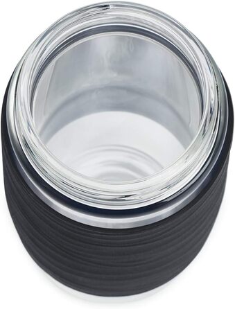 Чайний горнятко Emsa N20805 Teebecher з подвійними стінками, 0.4 л, знімний фільтр, BPA-Free, герметичне, для миття в посудомийній машині, 360° відкривання (Чорний)