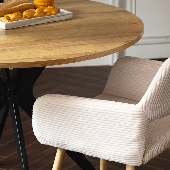 Крісла для їдальні Cosy 2 шт. - кухонні, вітальні, з підлокітниками, світло-бежеві