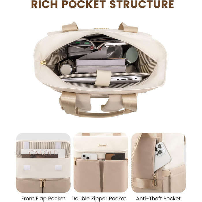 Жіночий рюкзак LOVEVOOK: компактний, водонепроникний, для ноутбука 15.6