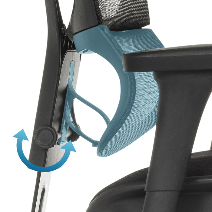 Ергономічне крісло для офісу/керівника ERGOHUMAN SLIM ECO F GEN2. Сидіння з тканини / спинка з сітки, чорний колір. hjh OFFICE