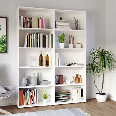 Книжкова шафа Vela White на 5 відділень
