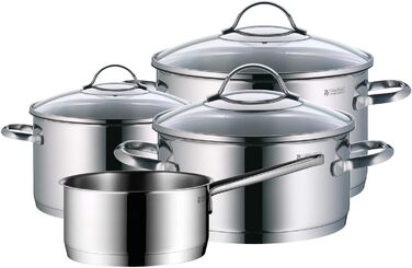 Набір каструль WMF Provence Plus 4 шт. з кришками, індукційний, нержавіюча сталь, полірований, без покриття