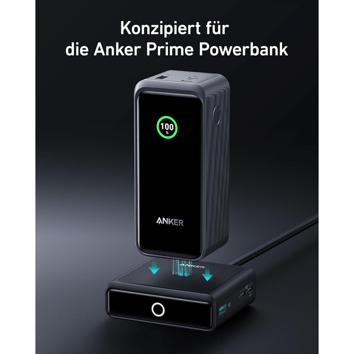 Зарядна док-станція Anker для Anker Prime Power Bank, швидка зарядка 100 Вт з 4 портами, для MacBook Pro/Air серій, iPhone 14/13 серії, Galaxy, AirPods та інших (Power Bank продається окремо)