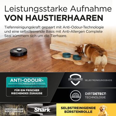 Робот-пилосос Shark PowerDetect 2-в-1 з функцією миття, самостійне очищення на 60 днів, LiDAR-навігація, NeverStuck, керування через додаток, RV2800ZEEU, чорний