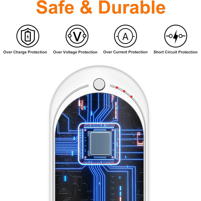 Електричний грілка для рук USB, Powerbank 5200mAh, портативний, багаторазовий, для жінок та чоловіків, для кемпінгу, зимові подарунки, чорний та білий