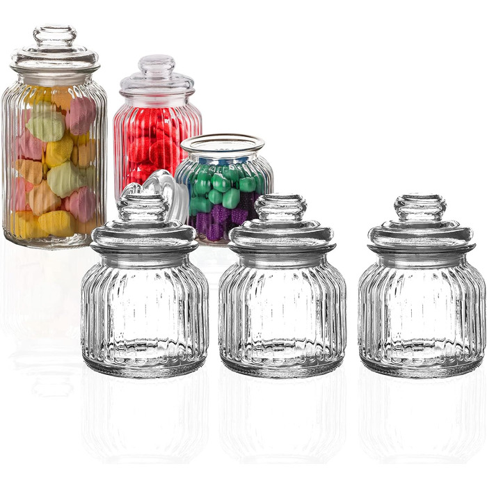 Набір BigDean з 3 ностальгічних скляних баночок для цукерок (0,7 л)