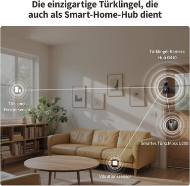 Aqara Smart Doorbell Camera G410 з дзвінком, 2K, відеоспостереження, 2-сторонній аудіо, Matter Hub, Wi-Fi, сірий