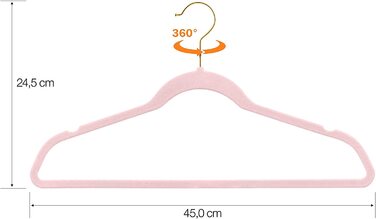 Високоякісні оксамитові Вішалки для одягу в кольорі з золотими гачками / протиковзкими/від StickandShine (рожевий), 100 шт.