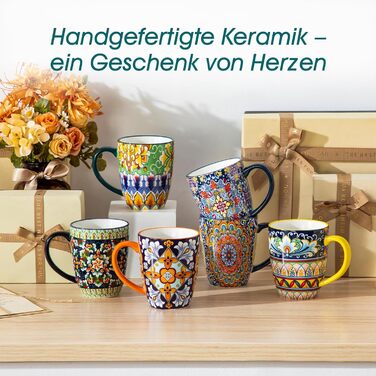 Набір кавових чашок Vancasso 6 шт. SIMI, 360 мл, порцеляна, чайний сервіз на 6 осіб