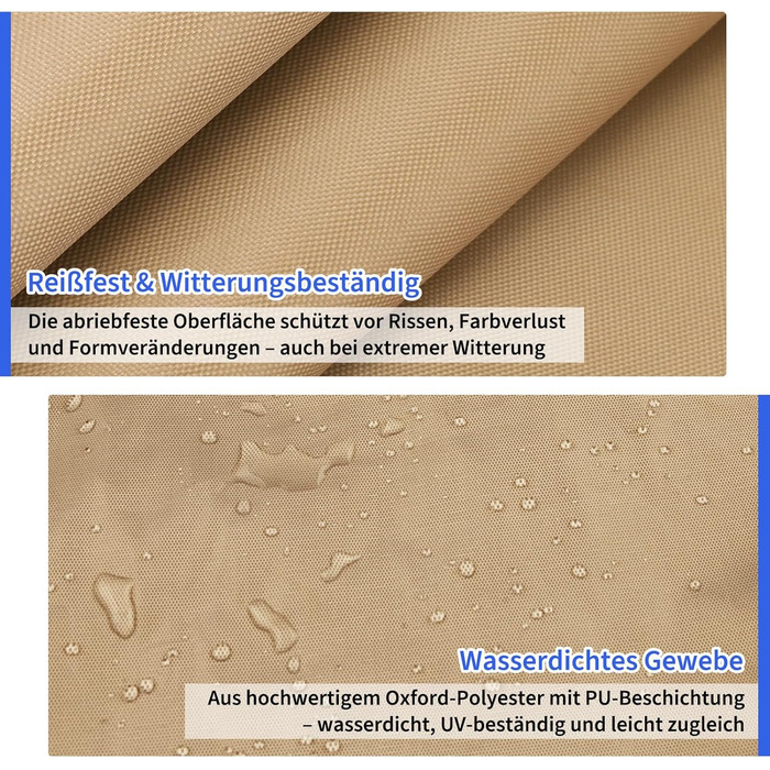 Чохол для парасольки/маркетки 240x57/57см, захисний чохол від сонця, UV захист, для парасольки до 400см Ø, коричневий/хакі