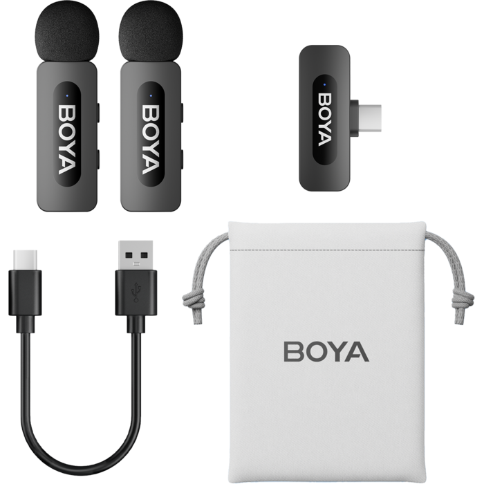 Бездротовий петличний мікрофон BOYA BY-V20 Type-C Black