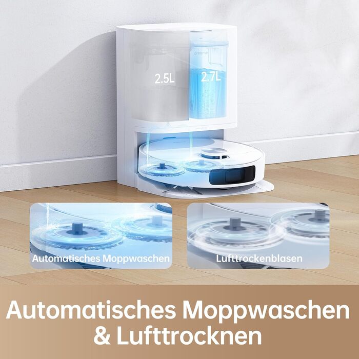 Робот-пилосос Dreame L10 Prime з автомийкою для мопів, LDS-навігацією, 4000Pa потужністю всмоктування, 3D-картуванням та WiFi/APP управління