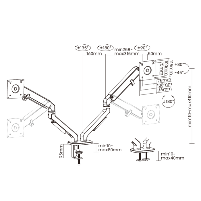 Настільне кріплення для монітора OfficePro MA422S