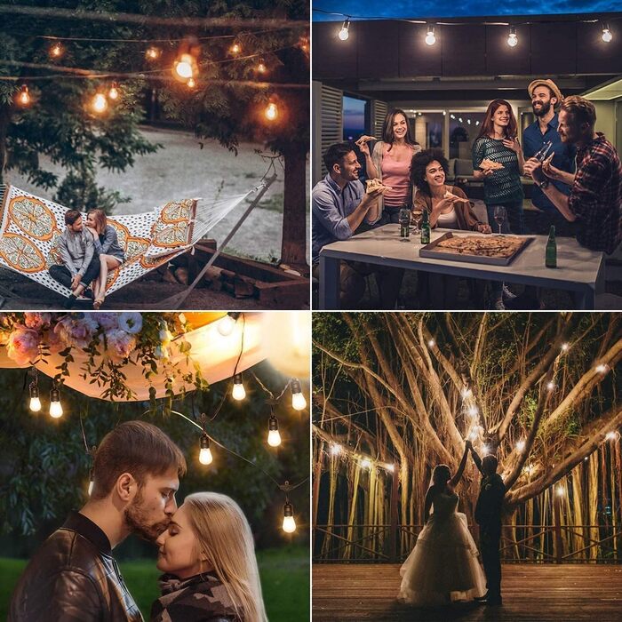 LED гірлянда для зовнішнього використання Svater, 30 метрів, E27, тепле біле світло, IP65, для саду, тераси, вечірок