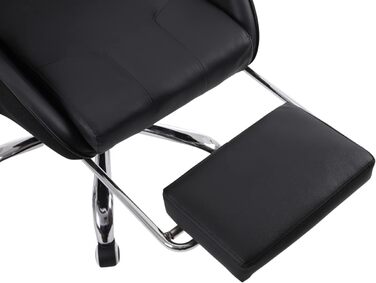 Офісне крісло Panana Gaming Chair Ергономічне з регульованою поперековою подушкою, подушка, штучна шкіра, м'який підлокітник Стілець Стілець (чорний)