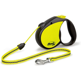 Гнучкий рулонний повідець Neon Reflect m мотузка 5 м неоново-чорний повідець для собак вагою до 20 кг м-до 20 кг