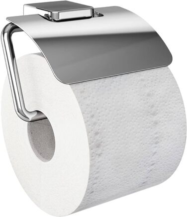 Тримач для туалетного паперу Emco Trend, хром, тримач для туалетного паперу, з кришкою, тримач рулону, тримач для паперу, настінне кріплення - 20000100