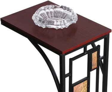 Журнальний столик Yaheetech Стійкий журнальний столик С-подібний журнальний столик Чайний столик Стіл для вітальні промислового дизайну з полицею, 21 x 30.5 x 53 см Барвистий