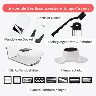 Многофункціональний овочевий слайсер-терка Mandoline 10-в-1 (білий) - для овочів, фруктів, сиру, цибулі, картоплі, огірків, жульєни