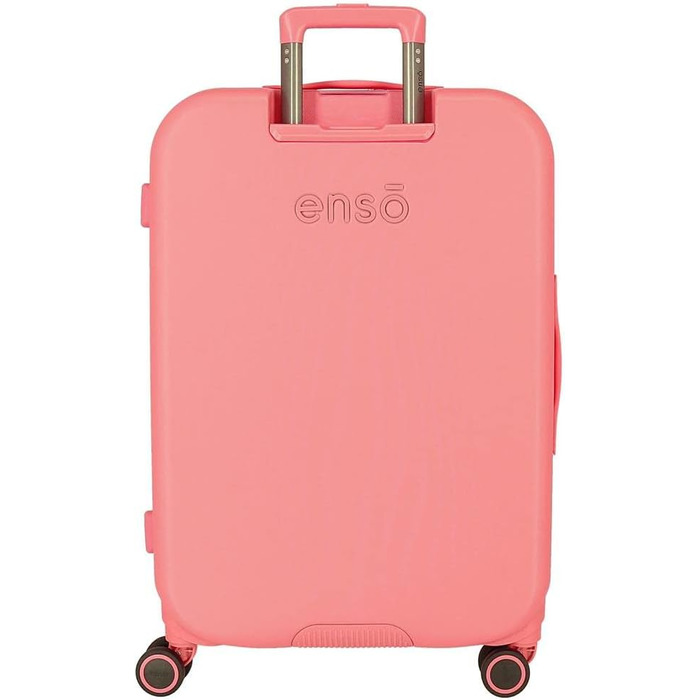 Середній чохол Enso Annie 48x70x28 см Жорстка ABS Інтегрована застібка TSA 79 л 4,32 кг 4 подвійних колеса (регулюючий чохол, корал)