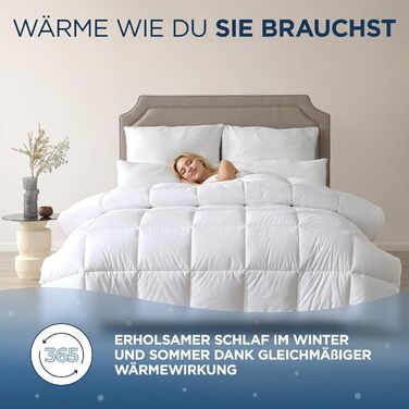 Плед з пуху та пера 135x200 см - сертифікована Oeko-Tex ковдра з м'якого пуху та пера - ковдра з пуху - сертифікована RDS літня та зимова ковдра - Duvet - ковдра на всі сезони 135 x 200 см