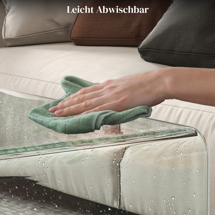 HOMCOM Стіл журнальний зі скла, стабільний, з цілісною конструкцією, лаконічний та сучасний, 80 x 45 x 35 см, прозорий