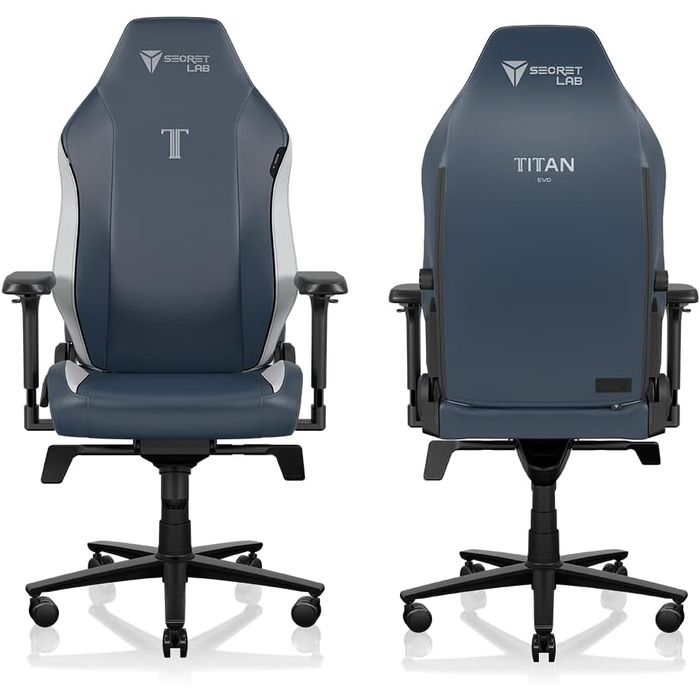Крісло ігрове Secretlab Titan Evo - чорне, штучна шкіра (X-Large, Royal), регульоване, ергономічне, комфортне, з 4D підлокітниками, магнітичним підголівником та 4-сторонньою підтримкою попереку