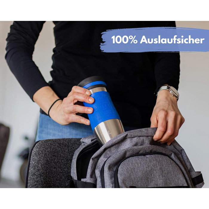 Термокружка Milu 450мл/370мл з нержавіючої сталі, 100% захист від протікання, для кави, подорожей, авто