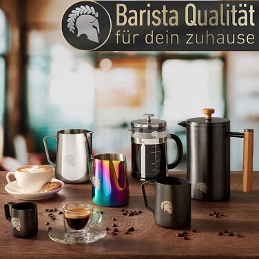 Френч-прес Barista Legends® з нержавіючої сталі, 600 мл - термо кавопрес з подвійними стінками для свіжого фільтр-кави, ідеально для кемпінгу. Чорний колір