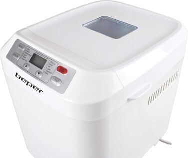 Хлібопекарська машина BEPER з антипригарним контейнером з ABS пластику, біла