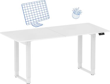 Регульований стіл FLEXISPOT 180x80 см, 4 ніжки, 2 мотори, LED-дисплей, пам'ять, для офісу, конференцій, їдальні, білий