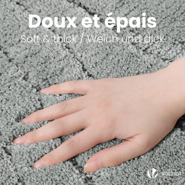 Набір килимків для ванної кімнати VOUNOT 2 шт. з мікрофібри, м'який, швидковисихаючий, 60x90 см, сірий