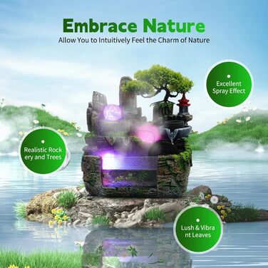 Настільний фонтан Zimmerbrunnen: міні-фонтан для дому, офісу, саду, кімнати, медитації, декору, подарунка