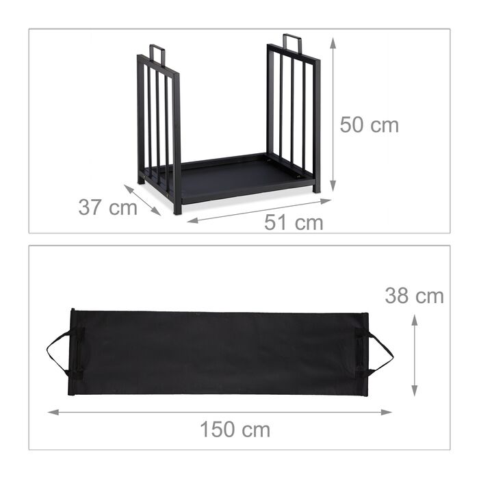 Підставка для дров Relaxdays зі сталі