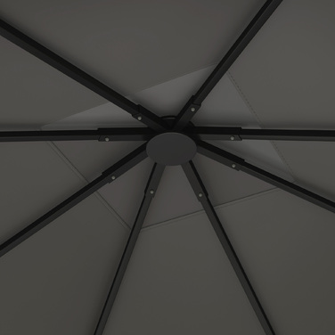 Замінний дах для павільйону 3 x 3 м, водовідштовхувальний. Дах для павільйону UPF30+ з тканини Оксфорд, 370 г/м², сірого кольору. (Змінний тент для павільйону 3x3 м, водонепроникний, з захистом від сонця UPF30+, виготовлений з міцної тканини Оксфорд, сіро