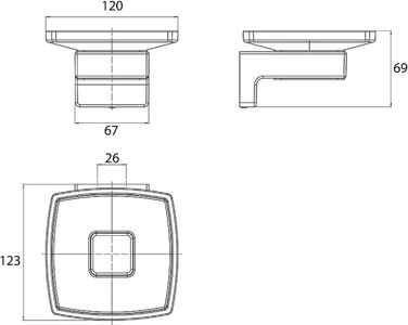 Тримач для рушників EMCO Cue на стіну, одноручний, металевий, хромований | Тримач для мила