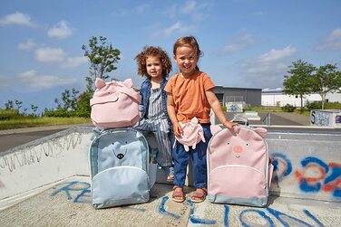 Повсякденний дитячий валізу дорожній візок-візок з телескопічною стійкою і коліщатками для дітей від 3 років, 45 см, 17 л/візок про друзів, Свиня Бо