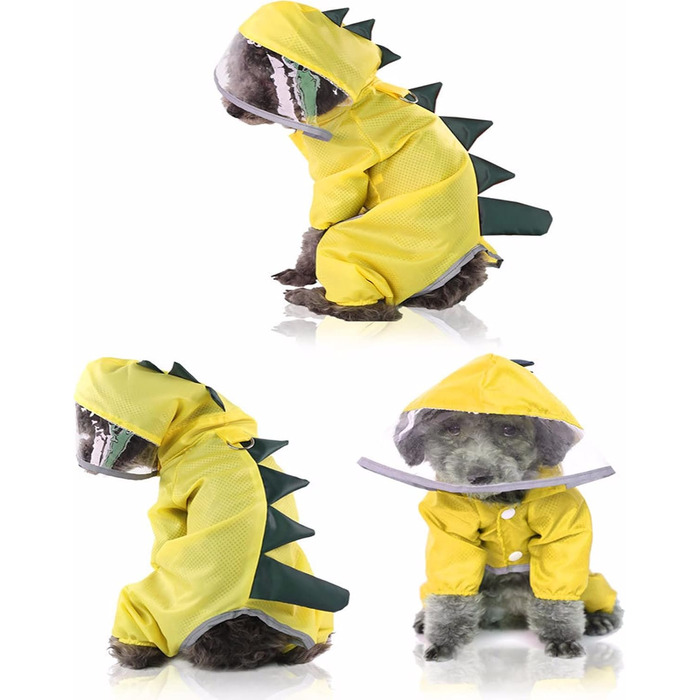 Водонепроникна куртка для собак з капюшоном, світловідбиваюча, жовта-XL