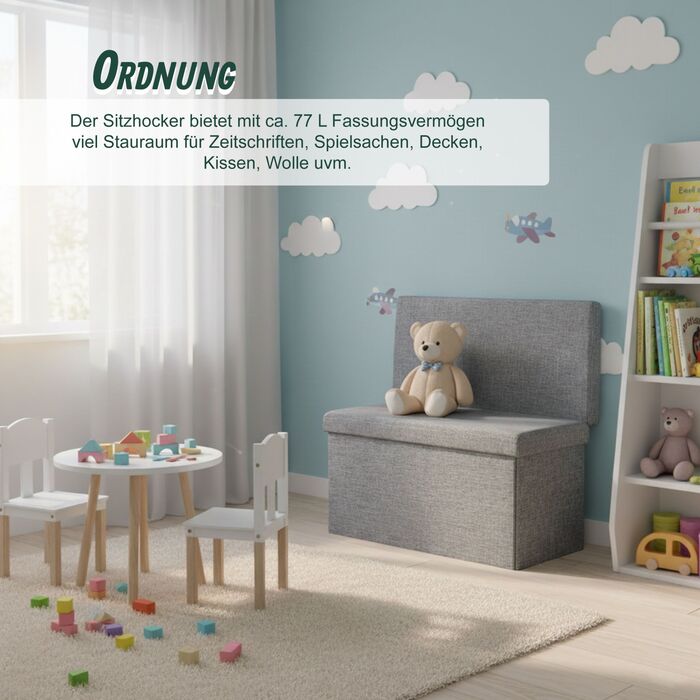 Relaxdays Складаний табурет зі спинкою L