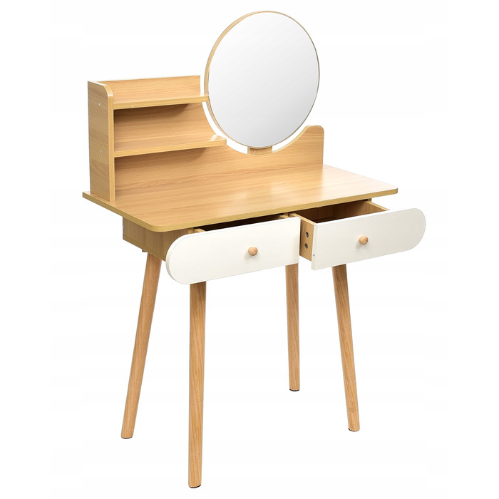 Туалетний столик Jumi, світлий дуб, матовий, 80 x 122 x 40 см