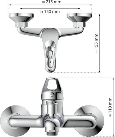 EISL Змішувач для ванни з одним важелем SPEED Chrom, хром, NI023SCR