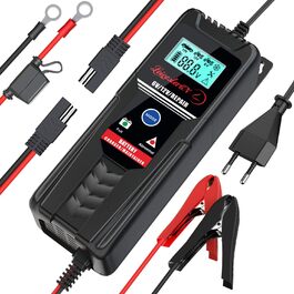 Зарядний пристрій для акумулятора LEICESTERCN 12V/24V - автоматичний, 5/10/25A, LCD, для авто, мото, 6V/12V