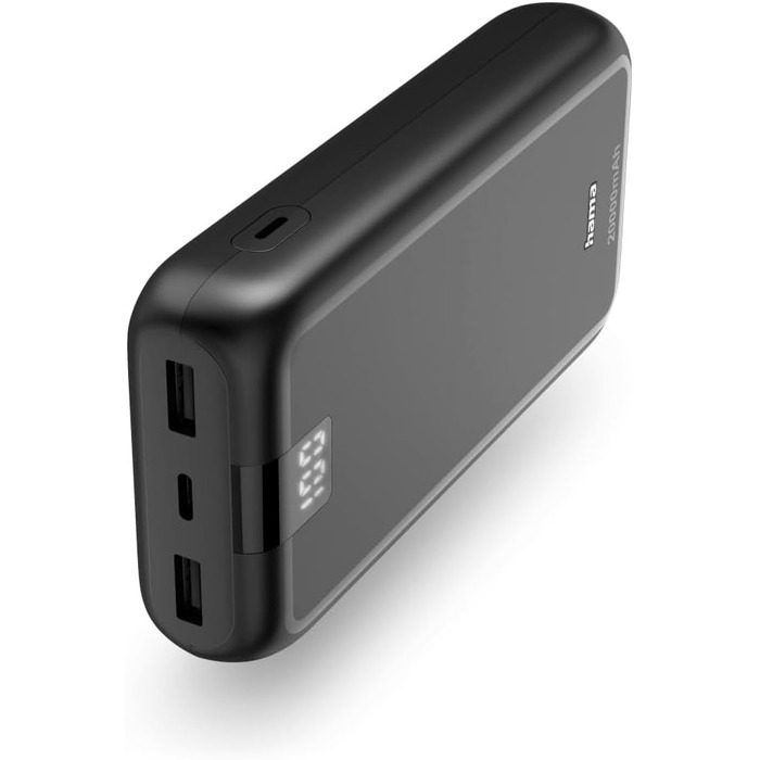 Портативний зарядний пристрій антрацит, 24000mAh, USB-C/USB-A