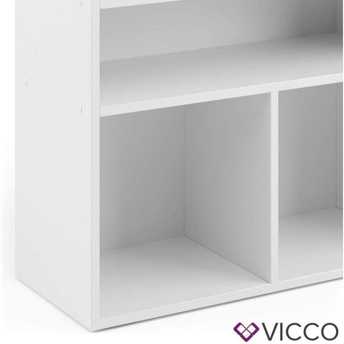 Книжкова шафа Vicco, біла, 72 x 90,2 см, 4 відділення (2 відділення для відкидних коробок)