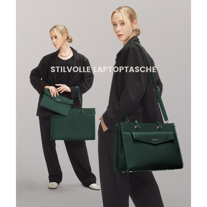 Сумка для ноутбука LOVEVOOK для жінок, 15.6 дюймів, шкіряна, водонепроникна, сумка-шоппер, ділова, для навчання, чорна, бежева, коричнева, темно-зелена